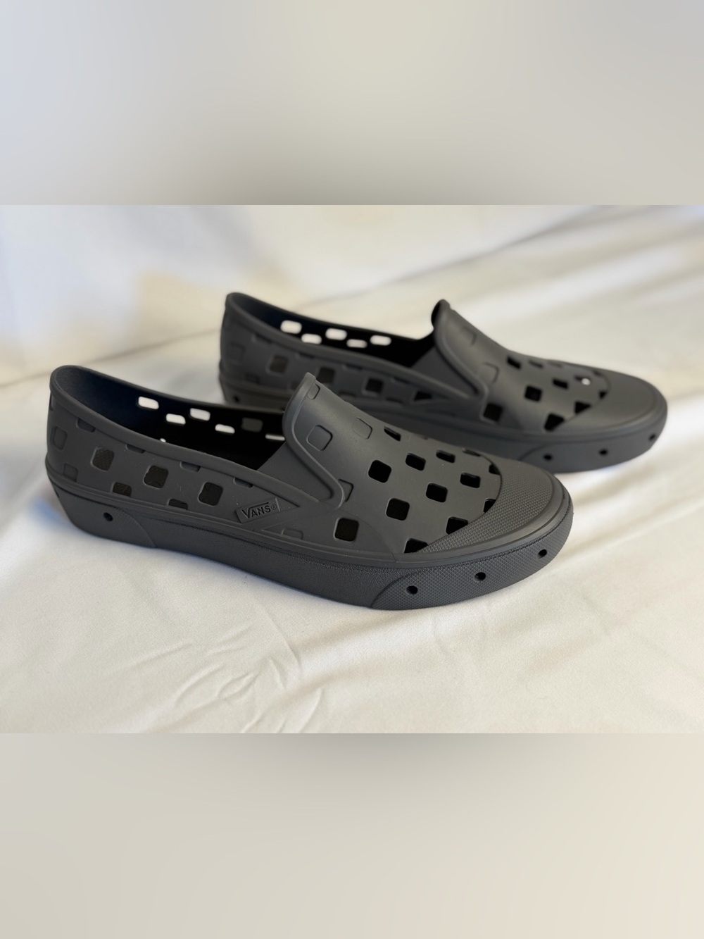 Vans Men's Matte Black Perforated Slip-On Loafers